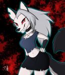  2019 anthro bottomwear breasts canid canid_demon canine canis clothing demon female helluva_boss hi_res loona_(vivzmind) mammal paddywolfmr skirt solo teeth torn_clothing wolf 