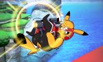  2019 :3 anthro butt cleft_tail clothed clothing controller cosplay_pikachu_(character) cosplay_pikachu_(costume) digital_media_(artwork) dipstick_ears dipstick_tail female game_controller hi_res joaoppereiraus kanna_(joaoppereiraus) mask multicolored_ears multicolored_tail nintendo nintendo_controller pikachu pikachu_libre pok&eacute;mon pok&eacute;mon_(species) solo super_nintendo super_scope super_smash_bros. video_games 