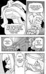  anthro clothed clothing comic cookie_(furryfight_chronicles) daigaijin dialogue dinedon duo english_text female furryfight_chronicles hi_res male mammal reptile rodent scalie sciurid text tree_squirrel turtle 