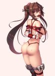  1girl absurdres bdsm blindfold bondage bound brown_hair gag highres kaddo kantai_collection long_hair restrained rope tied_up yamato_(kantai_collection) 