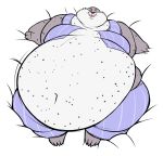  absurd_res anthro belly belly_jiggle big_belly chubby_cheeks clothed clothing double_chin fur grey_body grey_fur harp_seal hi_res kelpu_(artist) lying male mammal marine moobs morbidly_obese navel obese obese_male on_back one_eye_closed open_shirt overweight overweight_male pajamas pinniped seal shirt smile solo spots spotted_body spotted_fur thick_thighs tongue tongue_out topwear wide_hips wink 
