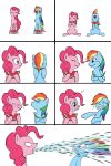  2019 comic duo earth_pony equid equine female feral food friendship_is_magic fruit hair hi_res horse kristelpokemonfan mammal melon multicolored_hair my_little_pony pinkie_pie_(mlp) plant pony pterippus rainbow_dash_(mlp) rainbow_hair simple_background spitting watermelon white_background wings 