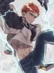  1boy emiya_shirou fate/hollow_ataraxia fate/stay_night fate_(series) highres htkym_1003 kanshou_&amp;_bakuya magic_circuit red_hair yellow_eyes 