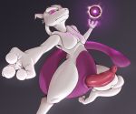  2019 animal_genitalia anus digital_media_(artwork) erection genital_slit legendary_pok&eacute;mon looking_at_viewer male mewtwo nintendo nude penis pok&eacute;mon pok&eacute;mon_(species) simple_background slit solo squeeshy tapering_penis video_games 