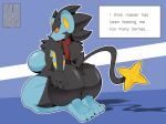  2019 absurd_res anthro big_breasts big_butt black_body black_fur breasts butt digital_media_(artwork) english_text female fur hand_on_butt hi_res huge_butt looking_at_viewer looking_back luxray mammal mklancer00 nintendo nude pok&eacute;mon pok&eacute;mon_(species) side_boob signature simple_background slightly_chubby solo text thick_thighs video_games 