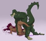 2017 alligator alligatorid anthro anthro_penetrating anthro_penetrating_human breasts brown_body brown_eyes brown_skin butt crocodilian curled_hair dark_skin duo eyes_closed female female_penetrated hair human human_on_anthro human_penetrated interspecies legs_up long_hair lorena_navarro lying male male/female male_penetrating male_penetrating_female mammal missionary_position nude on_back open_mouth penetration penis pillow pubes pussy reptile rod_garth scalie sex slb vaginal vaginal_penetration 