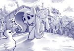  avian dimfann equid equine female feral fluttershy_(mlp) friendship_is_magic gilda_(mlp) gryphon hi_res horn mammal my_little_pony outside pterippus unicorn wings 