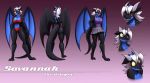  2019 anthro black_sclaes blue_body blue_scales bottomwear bra breasts cleavage clothed clothing confusion dragon female flustered hair horn membrane_(anatomy) membranous_wings model_sheet panties purple_eyes savannah_the_dragon scales shirt skirt tank_top topwear toughset underwear white_hair wings 