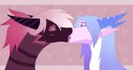  2019 ambiguous/ambiguous ambiguous_gender animated digital_media_(artwork) dragon duo feral french_kissing hair hi_res horn kissing wrappedvi 