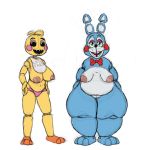  animatronic avian big_breasts bird breasts chubanon crossgender female five_nights_at_freddy&#039;s five_nights_at_freddy&#039;s_2 lagomorph leporid machine mammal nipples pussy rabbit robot simple_background toy_bonnie_(fnaf) toy_chica_(fnaf) video_games white_background 