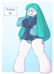  2019 animate_inanimate blue_eyes breasts clothing eyewear female glasses handles humanoid implied_transformation inflatable living_inflatable nipple_outline not_furry nozzle open_mouth pussy sign simple_background smile solo standing subakitsu swimwear 
