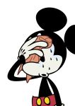  :o alpha_channel black_nose bodily_fluids clothed clothing digital_media_(artwork) disney gloves handwear hi_res male meme mickey_mouse open_mouth reaction_image round_ears simple_background solo sweat towel transparent_background 