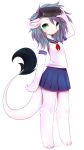  blouse bottomwear clothed clothing crunchobar cub cute_fangs dragon female fluffy fluffy_tail fully_clothed fur furred_dragon hi_res hybrid long_tail looking_aside mammal mustela mustelid musteline ribbons school_uniform skirt solo standing stoat uniform vont_min vr_headset young 