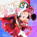 1:1 anthro black_nose clothed clothing disney english_text footwear gloves handwear looking_at_viewer minnie_mouse one_eye_closed open_mouth open_smile round_ears shoes smile text wink 