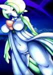  2019 absurd_res ashraely big_breasts breasts clothed clothing curvy_figure digital_media_(artwork) female fingers gardevoir hi_res huge_breasts humanoid looking_at_viewer nintendo not_furry nude pok&eacute;mon pok&eacute;mon_(species) pussy solo thick_thighs topwear video_games voluptuous wide_hips 