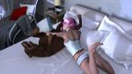 3d_(artwork) bed bestiality digital_media_(artwork) extremexworld feral furniture hair hi_res human human_on_feral interspecies mammal pink_hair teenager young 