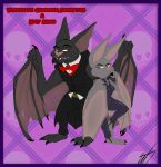  anthro biped chiropteran clothed clothing digital_media_(artwork) disney duo fan_character female fully_clothed hi_res male mammal membrane_(anatomy) membranous_wings microchiropteran phyllostomid red_eyes signature vampire_bat vehicle wastedtimeee winged_arms wings yangochiropteran zootopia 