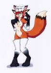  2019 anthro canid canine female fox fur green_eyes hair hi_res mammal orange_body orange_fur red_hair solo tierafoxglove traditional_media_(artwork) 