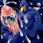  1:1 2019 avian balls big_balls big_penis bird blurthefur bodily_fluids cum cum_on_balls cum_on_penis falco_lombardi genital_fluids hi_res humanoid_penis macro male nintendo penetration penis planet space star_fox video_games 