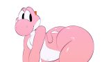  anthro bent_over big_butt butt hi_res huge_butt looking_back male mario_bros nintendo nude pink_yoshi reptile scalie simple_background smile solo thick_thighs video_games vun yoshi 