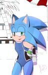  absurd_res anthro blue_body blue_fur butt eulipotyphlan fur girly hedgehog hi_res looking_at_viewer male mammal simple_background smile solo sonic_the_hedgehog sonic_the_hedgehog_(series) tfrost89 video_games 