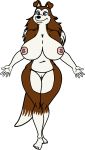  absurd_res anthro anthrofied big_breasts blue_eyes breasts canid canine canis clothing collar colleen collie domestic_dog female herding_dog hi_res jakkrapholthailand1993 long_legs mammal nipples nude pastoral_dog pussy road_rovers sheepdog solo standing warner_brothers 