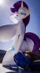  3d_(artwork) anthro big_breasts big_butt bodily_fluids breasts butt car digital_media_(artwork) equid eye_roll eyeshadow female friendship_is_magic genital_fluids hi_res horn huge_breasts macro makeup mammal my_little_pony nude puppy3d rarity_(mlp) unicorn urine vehicle watersports 