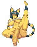  abs animal_crossing ankha_(animal_crossing) balls barefoot big_balls big_breasts big_penis breasts domestic_cat erection felid feline felis gynomorph hi_res huge_balls huge_breasts huge_penis intersex jadf looking_at_viewer mammal muscular muscular_gynomorph muscular_intersex nintendo penis simple_background solo spread_legs spreading toes video_games white_background 