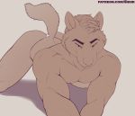  2019 all_fours anthro ass_up biceps biped canid canine canis cheek_tuft clothed clothing digital_drawing_(artwork) digital_media_(artwork) eyebrows facial_tuft fluffy fluffy_tail front_view fur hair hi_res looking_at_viewer male mammal monochrome mostly_nude muscular muscular_male pecs pinup pose prowling raised_tail shiuk simple_background solo text thong three-quarter_view topless triceps tuft underwear url white_background wolf 