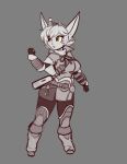  amber_eyes armor belt book breasts clothed clothing crossover eyewear female goggles handler_(monster_hunter) hi_res humanoid_pointy_ears league_of_legends pose riot_games scorpdk simple_background solo tristana_(lol) video_games yordle 