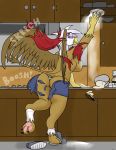  absurd_res avian big_breasts breasts butt clothing codras female friendship_is_magic gilda_(mlp) gryphon hi_res my_little_pony panties thong torn_clothing underwear 