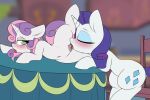  blush chair cunnilingus equid feral friendship_is_magic furniture hi_res horn incest lockheart looking_pleasured mammal my_little_pony oral pussy raised_leg rarity_(mlp) sex sibling sister sisters sweetie_belle_(mlp) table tongue unicorn vaginal 