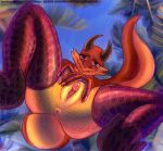 bral butt clothing detailed esferaosamael female fur herm hi_res horn intersex invalid_background invalid_tag kobold legwear male mythical paws penis pussy reptile scalie spreading stockings view ych_(character) 