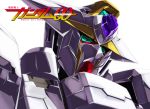  azel_(horusuke) close-up commentary_request copyright_name english_text face green_eyes gundam gundam_00 logo mecha no_humans portrait reborns_gundam shiny 