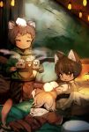  3boys animal animal_ear_fluff animal_ears animal_on_head blonde_hair blush brown_eyes brown_hair cat_ears cat_tail catboy cup highres hood hoodie light_brown_hair male_focus md5_mismatch mug multiple_boys on_head original revision shirokujira tail 