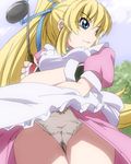  apron blonde_hair blue_eyes cameltoe ladle lilith_aileron lowres panties pantyshot ponytail tales_of_(series) tales_of_destiny tunnel_(artist) underwear upskirt white_panties 