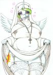  &lt;3 &lt;3_eyes anthro anthrofied big_breasts bodily_fluids breasts clothed clothing clothing_lift curvy_figure dress dress_lift drooling equid eyelashes female friendship_is_magic garter_straps genital_fluids hi_res horn lactating legwear longinius mammal my_little_pony nun princess_celestia_(mlp) pussy_juice saliva simple_background slightly_chubby squish thick_thighs thigh_highs thigh_squish voluptuous wide_hips winged_unicorn wings 