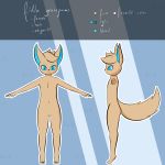  1:1 2019 anthro biped butt canid canine canis digital_media_(artwork) fennec fidda_gracepaws_(character) fiddagracepaws_(artist) fingers flat_chested fox fur girly hair hi_res male mammal nude simple_background smile solo standing 