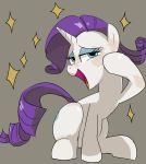  baigak equid eyelashes eyeshadow female feral friendship_is_magic half-closed_eyes hi_res horn looking_at_viewer makeup mammal my_little_pony narrowed_eyes open_mouth open_smile rarity_(mlp) simple_background smile solo unicorn 