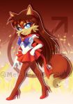  2019 anthro archie_comics black_nose blue_eyes brown_hair canid canine clothed clothing digital_media_(artwork) eyelashes fangs female fiona_fox fox hair long_hair looking_at_viewer mammal metalpandora sailor_mars sailor_moon_(series) solo sonic_the_hedgehog_(archie) sonic_the_hedgehog_(comics) sonic_the_hedgehog_(series) watermark 