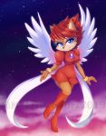  2019 anthro archie_comics black_nose blue_eyes breath_of_fire brown_hair capcom chipmunk clothed clothing cloud cosplay digital_media_(artwork) feathered_wings feathers female ground_squirrel hair looking_at_viewer mammal metalpandora night nina_(breath_of_fire) rodent sally_acorn sciurid sky smile solo sonic_the_hedgehog_(archie) sonic_the_hedgehog_(comics) sonic_the_hedgehog_(series) star starry_sky video_games watermark wings 
