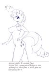  2019 anthro anthrofied areola breasts cutie_mark english_text equid eyelashes female flame-lonewolf friendship_is_magic hi_res horn mammal my_little_pony nipples nude rarity_(mlp) side_view solo text unicorn 