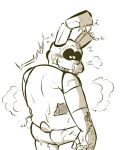  animatronic anthro butt five_nights_at_freddy&#039;s five_nights_at_freddy&#039;s_3 invalid_tag lagomorph leporid looking_back machine male mammal rabbit robot simple_background sketch solo springtrap_(fnaf) standing torquewintress video_games white_background 
