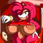  2019 amy_rose angelauxes bedroom_eyes bodily_fluids breasts censored condom cum eulipotyphlan female genital_fluids hedgehog mammal narrowed_eyes seductive sega solo sonic_the_hedgehog_(series) tongue tongue_out video_games 
