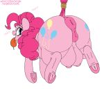  aer0_zer0 anus big_butt bodily_fluids butt drooling equid equine female feral friendship_is_magic habbodude huge_butt looking_back mammal my_little_pony open_mouth open_smile pinkie_pie_(mlp) puffy_anus pussy rope saliva simple_background smile suspension teats tongue tongue_out 