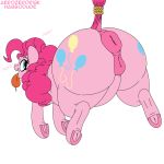  aer0_zer0 anus big_butt bodily_fluids butt drooling equid equine female feral friendship_is_magic habbodude huge_butt looking_back mammal my_little_pony open_mouth open_smile pinkie_pie_(mlp) puffy_anus pussy rope saliva simple_background smile suspension tongue tongue_out 
