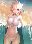  bikini cleavage fate/grand_order japanese_clothes open_shirt sakura_saber swimsuits tukise_33 