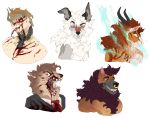  blood blue_eyes bodily_fluids brown_body brown_fur facial_piercing fur lizard nose_piercing nose_ring open_mouth piercing ravoilie reptile scalie tan_body tan_fur teeth tongue white_body white_fur 