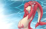  2019 animal_humanoid areola arms_above_head big_breasts breasts breath_of_the_wild female hi_res huge_breasts humanoid jewelry latiar looking_at_viewer marine marine_humanoid mipha nintendo nipples nude open_mouth solo the_legend_of_zelda video_games water zora 