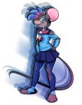  bell bottomwear clothed clothing collar crossdressing male mammal mouse murid murine rodent skirt trevor-fox trevor-fox_(character) 